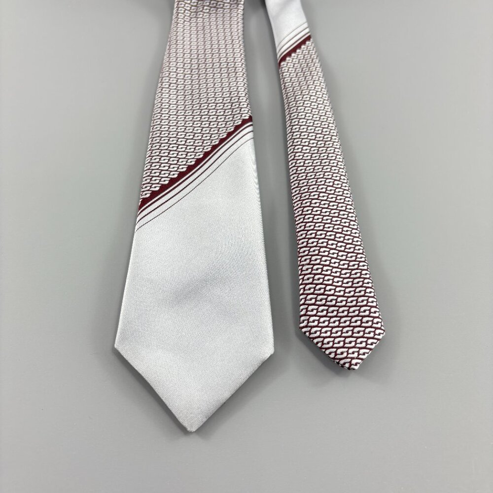 Belvedere Gray / Maroon Men's Tie 3 1/4" x 57" Vintage